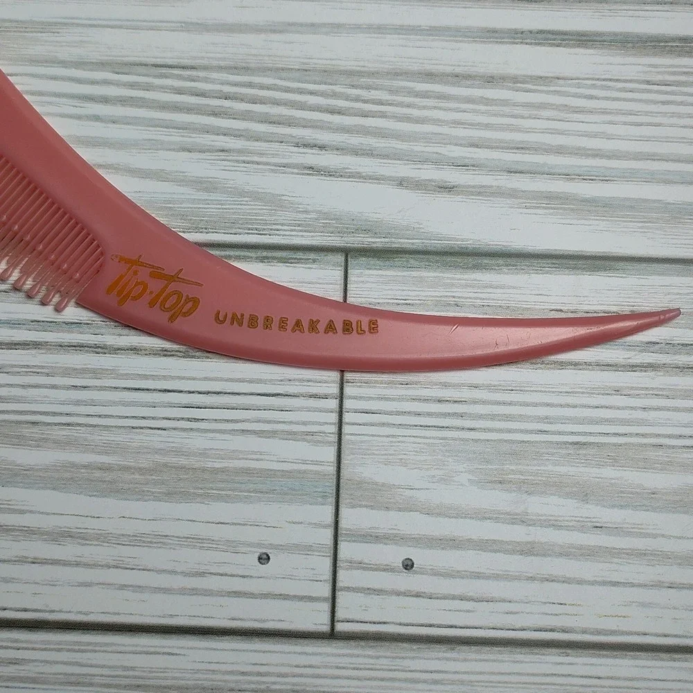 Vintage Tip-Top‎ Unbreakable Swirl Styler Pink Nylon Rat Tail Teasing Hair Comb